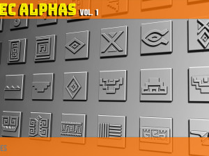 Aztec Alphas Brushes Volume 1 Texturas CG