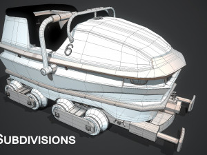 3d roller coaster cart - high poly Model 3D