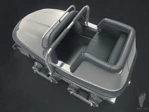3d roller coaster cart - high poly Model 3D