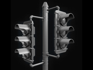 3d traffic signal lights - high poly 3D Model