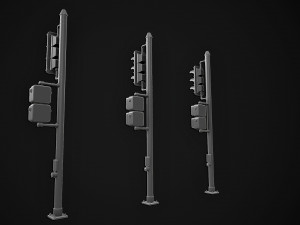 3d traffic signal lights - high poly 3D Model