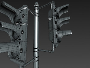 3d traffic signal lights - high poly 3D Model