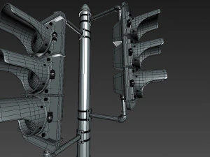 3d traffic signal lights - high poly 3D Model