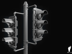 3d traffic signal lights - high poly 3D Model