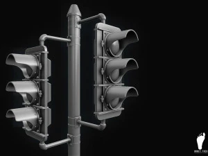 3d traffic signal lights - high poly 3D Model