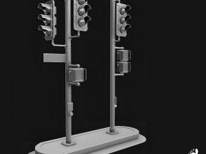 3d traffic signal lights - high poly 3D Model
