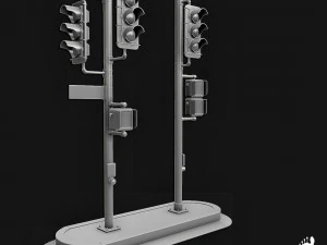 3d traffic signal lights - high poly 3D Model