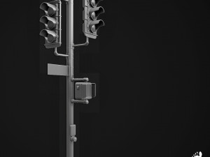 3d traffic signal lights - high poly 3D Model
