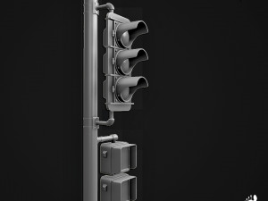3d traffic signal lights - high poly 3D Model