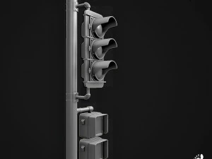 3d traffic signal lights - high poly 3D Model