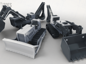 3d toy bulldozer front and backhoe loader construction tractor 3D 模型