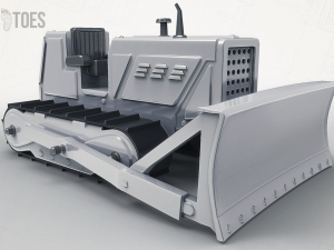 3d toy bulldozer front and backhoe loader construction tractor 3D 模型
