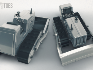 3d toy bulldozer front and backhoe loader construction tractor 3D 模型