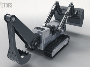 3d toy bulldozer front and backhoe loader construction tractor 3D 模型