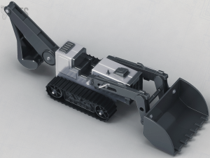 3d toy bulldozer front and backhoe loader construction tractor 3D 模型