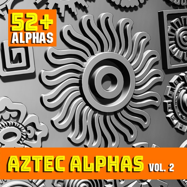 Aztec Alpha Brushes Volume 2 CG टेक्स्चर्स .c4d .max .obj .3ds .fbx .stl .blend 