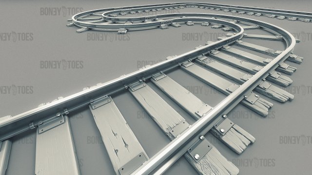 3d train railroad tracks Model 3D .c4d .max .obj .3ds .fbx .stl .blend 