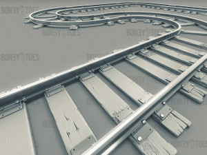 3d train railroad tracks 3D Model