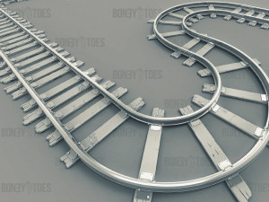 3d train railroad tracks Model 3D