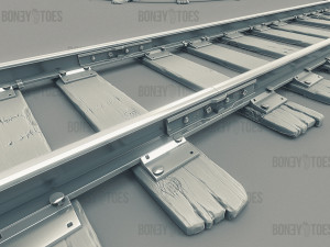3d train railroad tracks Model 3D