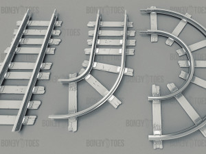 3d train railroad tracks Model 3D