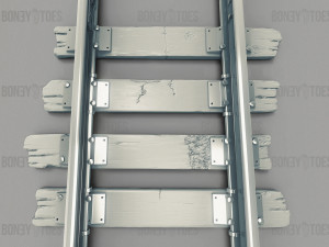 3d train railroad tracks Model 3D