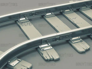 3d train railroad tracks 3D Model
