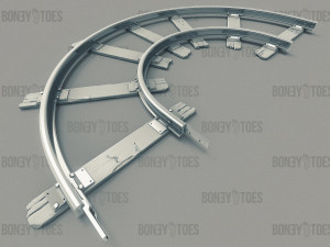 3d train railroad tracks Model 3D