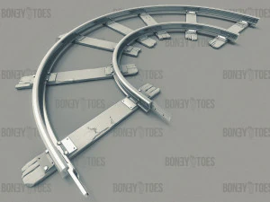 3d train railroad tracks 3D Model