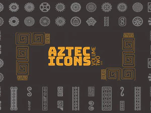 아즈텍 벡터 아이콘 세트 볼륨 2 3D 모델