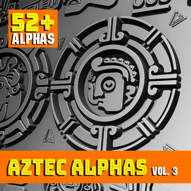Aztec Alpha Brushes Volume 3 CG Текстури .c4d .max .obj .3ds .fbx .stl .blend 