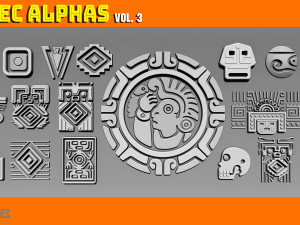 Aztec Alpha Brushes Volume 3 CG Текстури