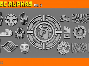 Aztec Alpha Brushes Volume 3 CG Текстури