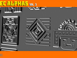 Aztec Alpha Brushes Volume 3 CG Текстури