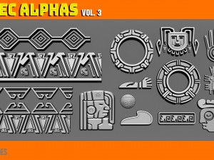 Aztec Alpha Brushes Volume 3 CG Текстури
