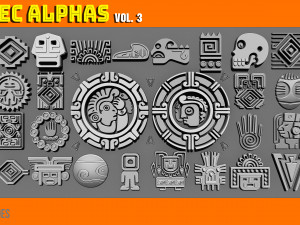 Aztec Alpha Brushes Volume 3 CG Текстури