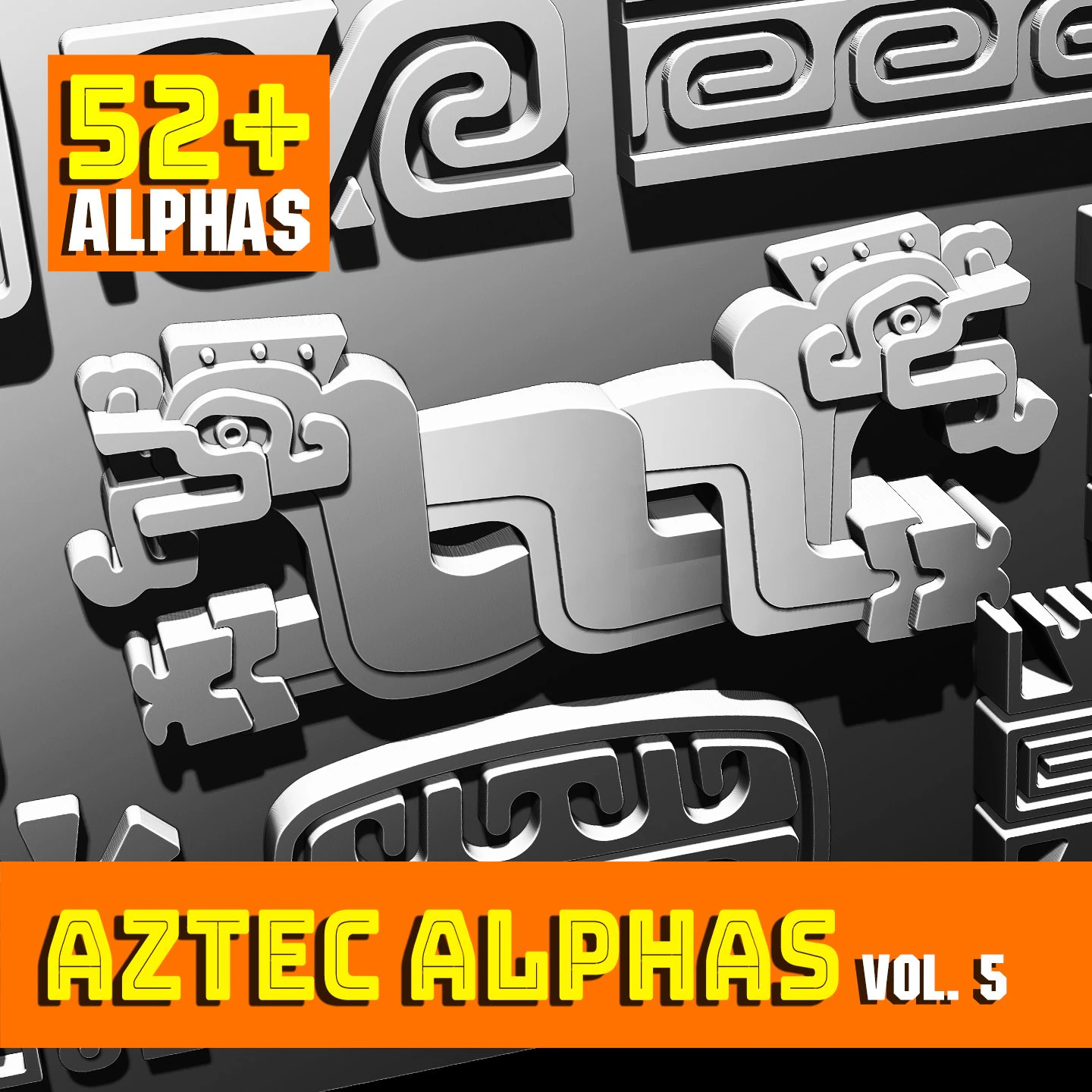 Aztec Alpha Brushes Volume 5 CG Textures .c4d .max .obj .3ds .fbx .stl .blend