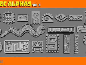 Aztec Alpha Brushes Volume 5 CG Textures