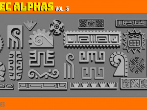 Aztec Alpha Brushes Volume 5 CG Textures