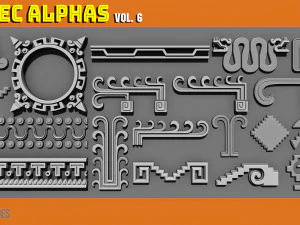 Aztec Alpha Brushes Volume 6 CG Textures