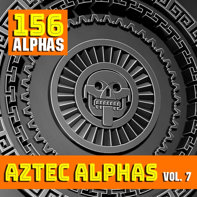 Aztec Alpha Brushes Volume 7 CG Textures .c4d .max .obj .3ds .fbx .stl .blend 