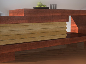 wooden coffee table 3D Model
