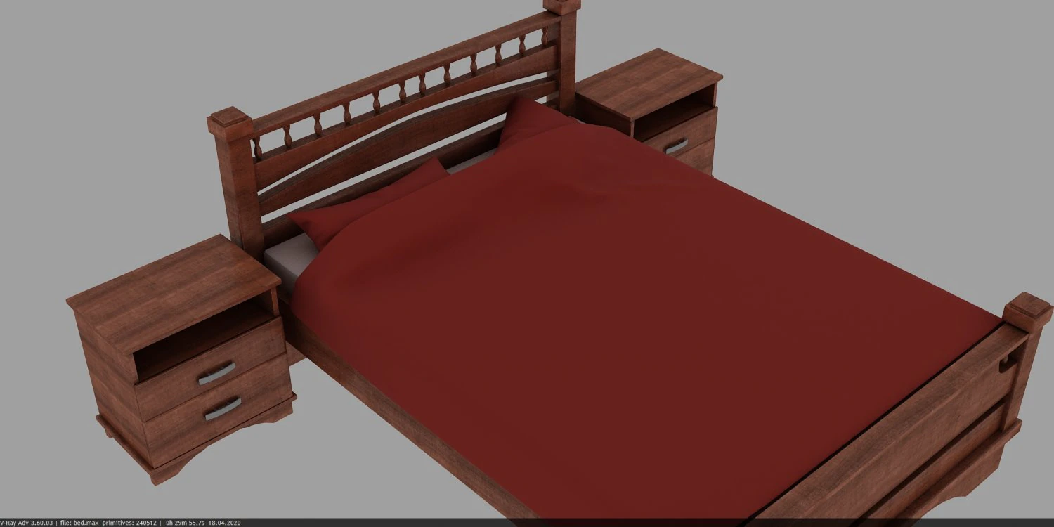 bed 3D Model .c4d .max .obj .3ds .fbx .stl .blend 