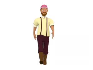 3d cartoon human character 3D Model