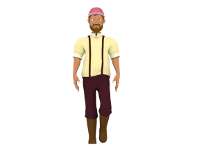 3d cartoon human character 3D Model