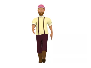 3d cartoon human character 3D Model