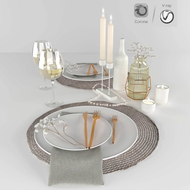 dining room 3D Model .c4d .max .obj .3ds .fbx .stl .blend 