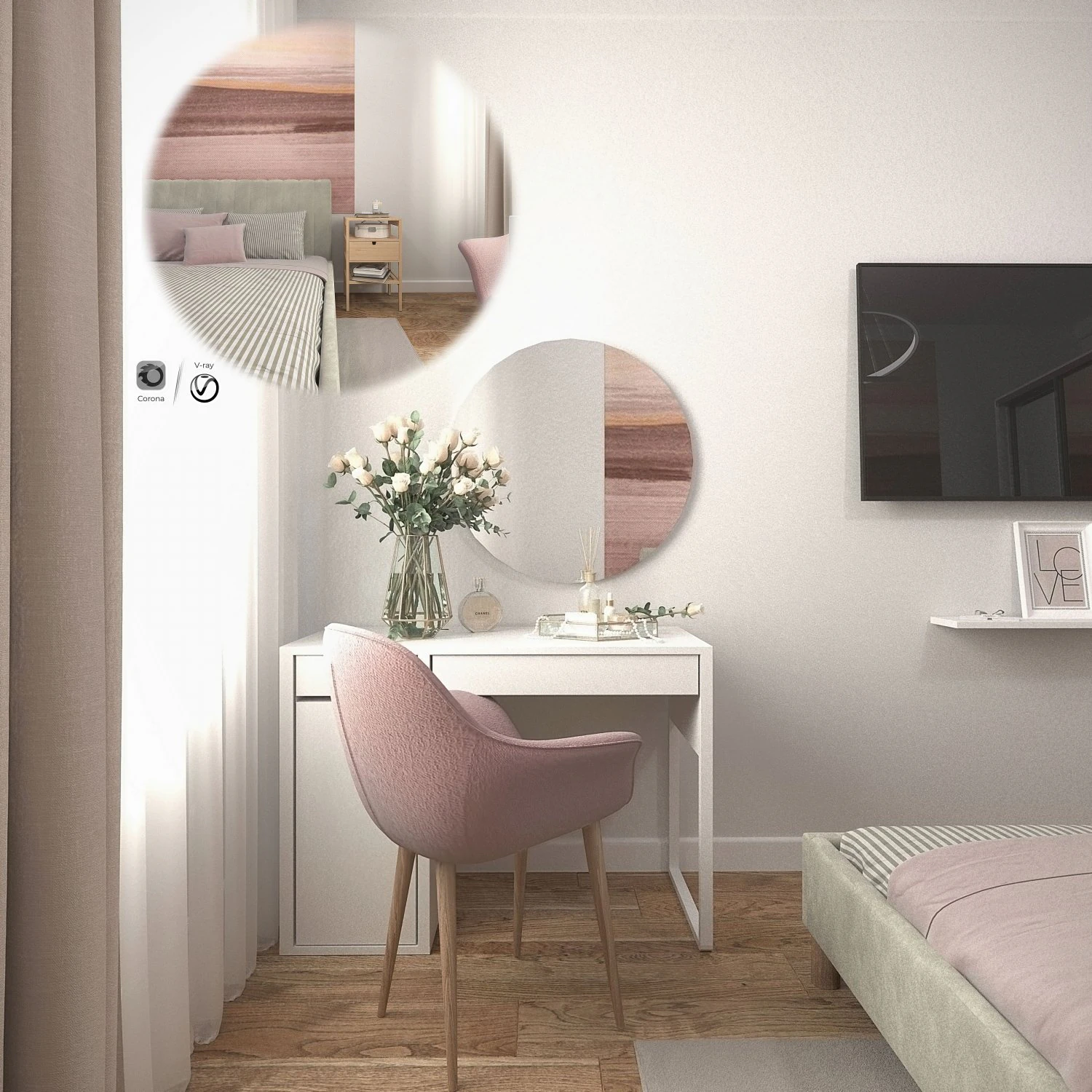 bedroom 3D Model .c4d .max .obj .3ds .fbx .stl .blend