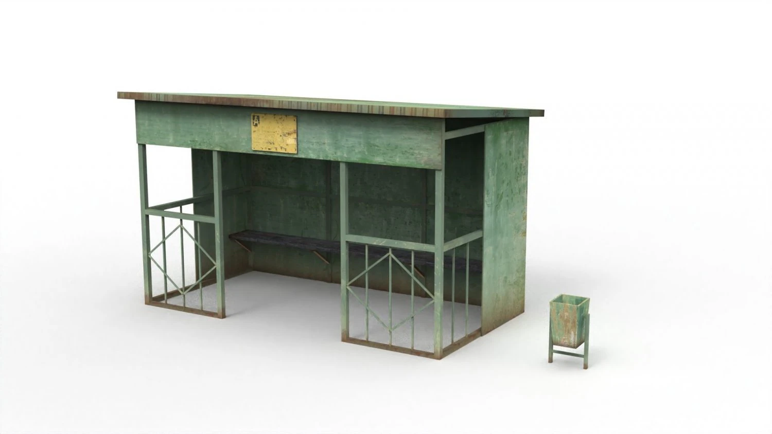 bus stop 3D Model .c4d .max .obj .3ds .fbx .stl .blend