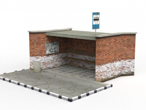 bus stop Modèle 3D